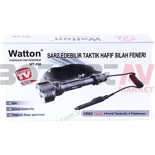 Watton WT-250 T6x2 arj Edilebilir Tactical Tfek Feneri