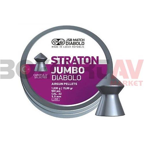 JSB Diabolo Straton Jumbo 5,50 mm Haval Tfek Samas (15,89 Grain - 500 Adet)