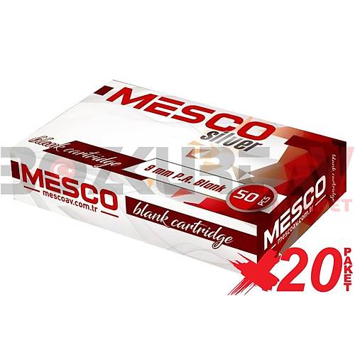 Mesco Silver 9 mm 20 Paket Kurusk Tabanca Mermisi
