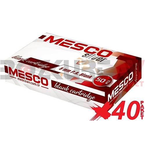 Mesco Silver 9 mm 40 Paket Kurusk Tabanca Mermisi