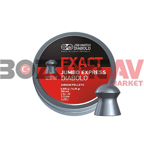 JSB Diabolo Exact Jumbo Express 5,52 mm Haval Tfek Samas (14,35 Grain - 500 Adet)