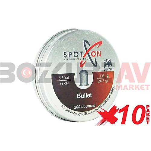 Spot On Bullet 5,5 mm 10 Paket Haval Tfek Samas (24,69 Grain - 2000 Adet)