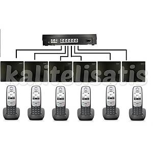 Fortel Z206 2 Harici 6 Dahili PBX Gigaset A415 Kablosuz Telefon Santrali