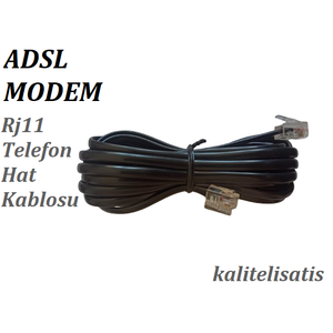Telefon K�ken Hat Kablosu 3 Metre 6p2c RJ11 Pluglu 100 adet
