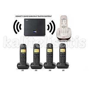 Gigaset Analog &IP 5 Dahili Dect Telsiz Kablosuz Telefon Santrali (CL540)