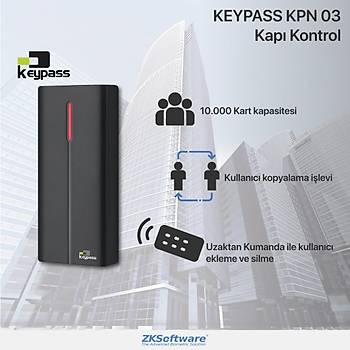ZKSoftware Keypass KPN03-EM Manyetik Kart Anahtarlýk Okuyuculu Kapý Geçiþ Sistemi