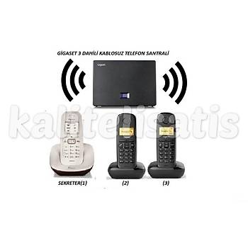 Gigaset Analog &IP 3 Dahili Dect Telsiz Kablosuz Telefon Santrali (CL540)