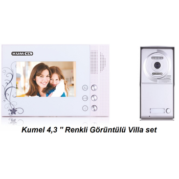 Kumel 4,3" LCD 1 Daire Renkli Görüntülü Telefon Villa Set