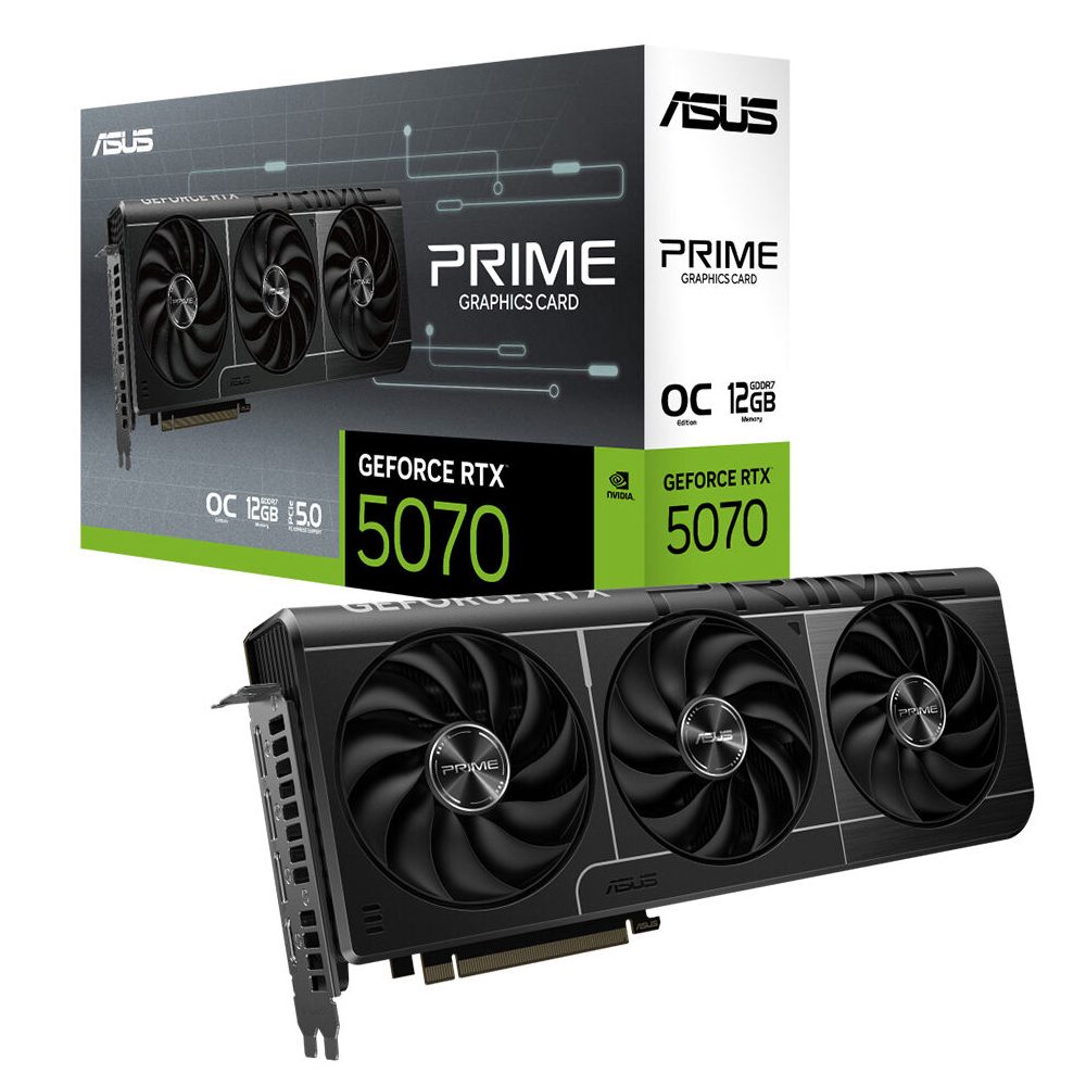 ASUS PRIME-RTX5070-O12G-NVIDIA-GEFORCE-RTX 5070-12GB GDDR7-192bit--OC-2xHDMI-3xDP-DLSS4 EKRAN KARTI
