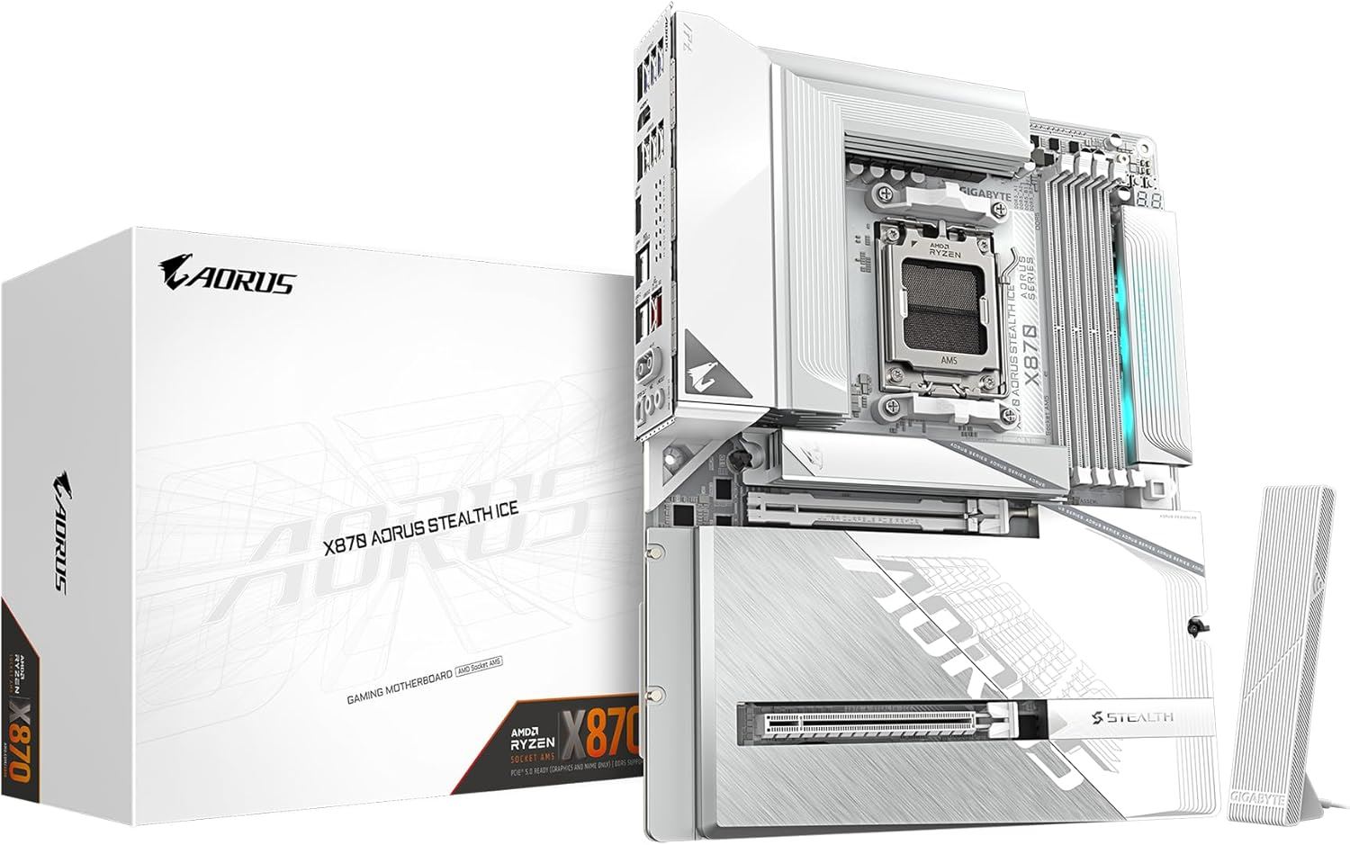GIGABYTE X870-A-STEALTH-ICE MAB AMD X870A STEALTH ICE AM5 DDR5 Anakart
