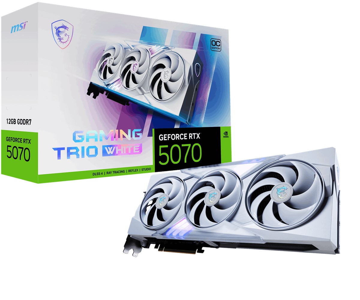MSI VGA GEFORCE RTX 5070 12G GAMING TRIO OC WHITE RTX5070 12GB GDRR7 192B DX12 PCIE 5.0 X16 (3XDP 1XHDMI)