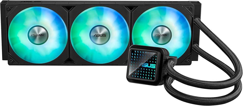 ASUS PRIME LC 360 ARGB SIVI SOGUTUCU OZEL TASARLANMIS CPU TEMAS ALANI VE KANATÇIKLI KANALLARA SAHIP SONSUZ AYNA LENS SECENEKLERİ OLAN SU BLOGU ONCEDEN MONTE EDILMIS ARGB FANLAR VE AURA AYDINLATMA BEYAZ