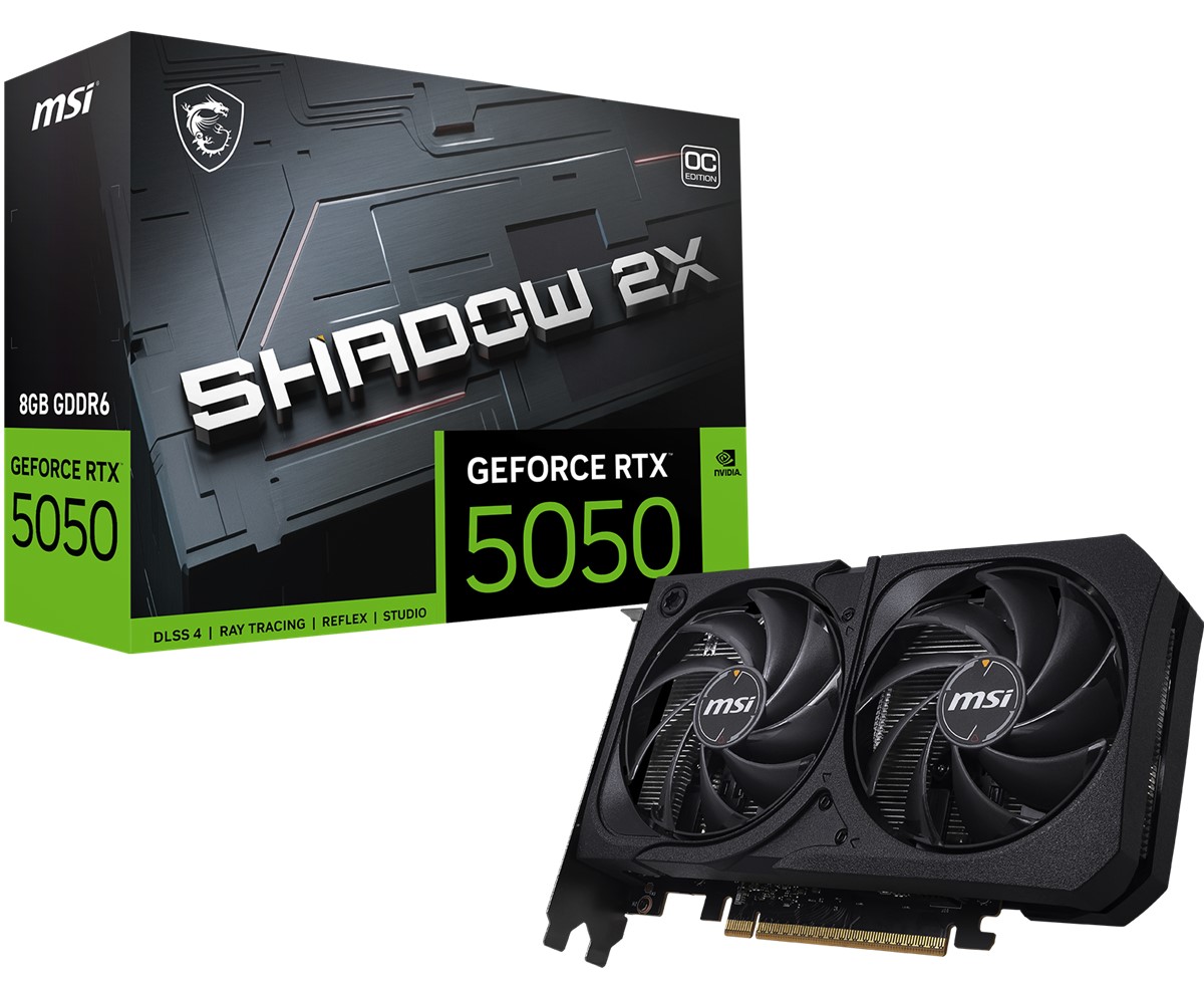 MSI VGA GEFORCE RTX 5050 8G SHADOW 2X OC RTX5050 8GB GDDR6 128B DX12 PCIE 5.0 X16 (3XDP 1XHDMI)