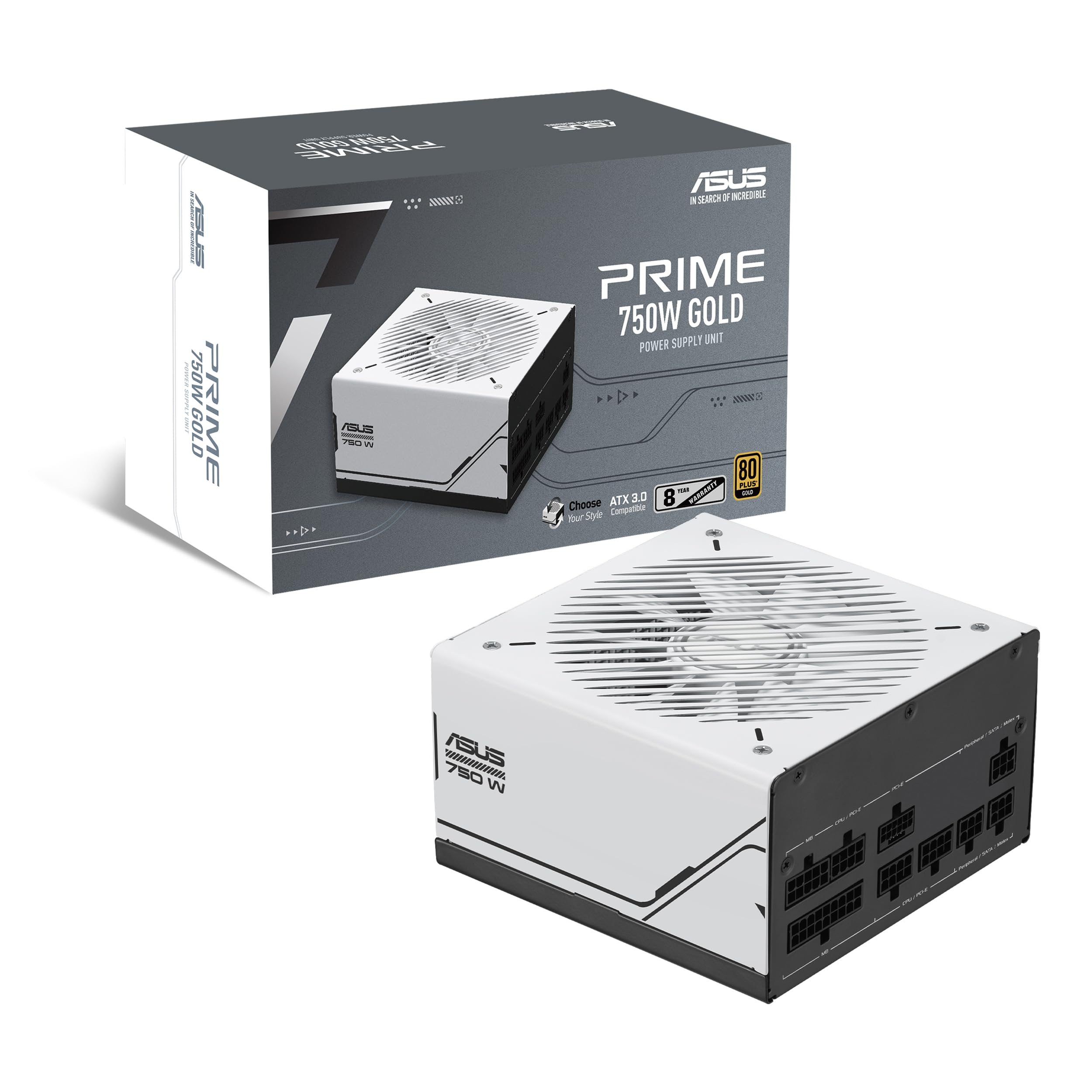 ASUS PRIME AP-750G 80+ GOLD 750W PCIe 5.0 ve ATX 3.0 UYUMLU 8 YIL GARANTİLİ MODÜLER GÜÇ KAYNAĞI