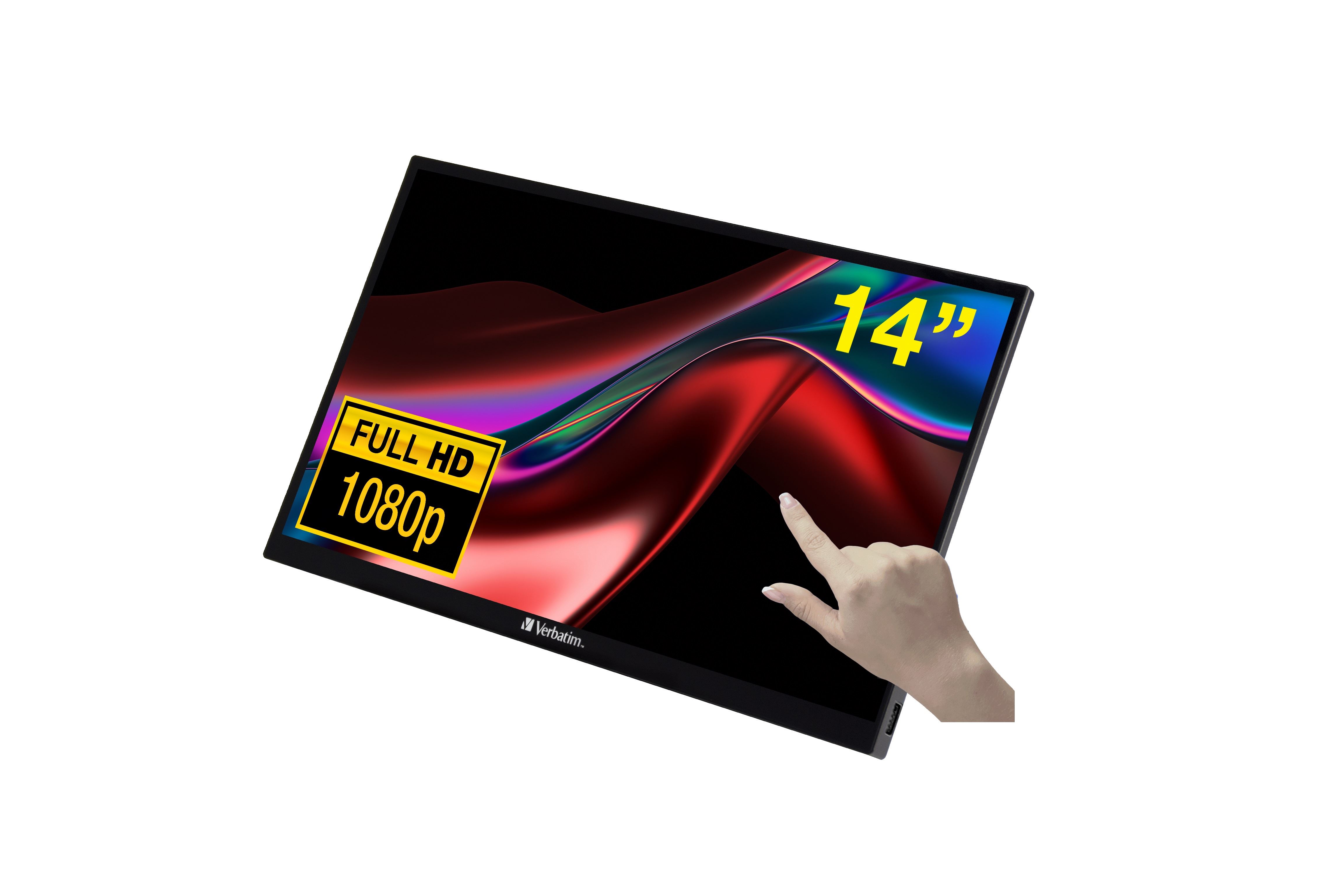 VERBATIM 49591 PMT-14 Portable Touchscreen Monitor 14" Full HD 1080p Metal Housing