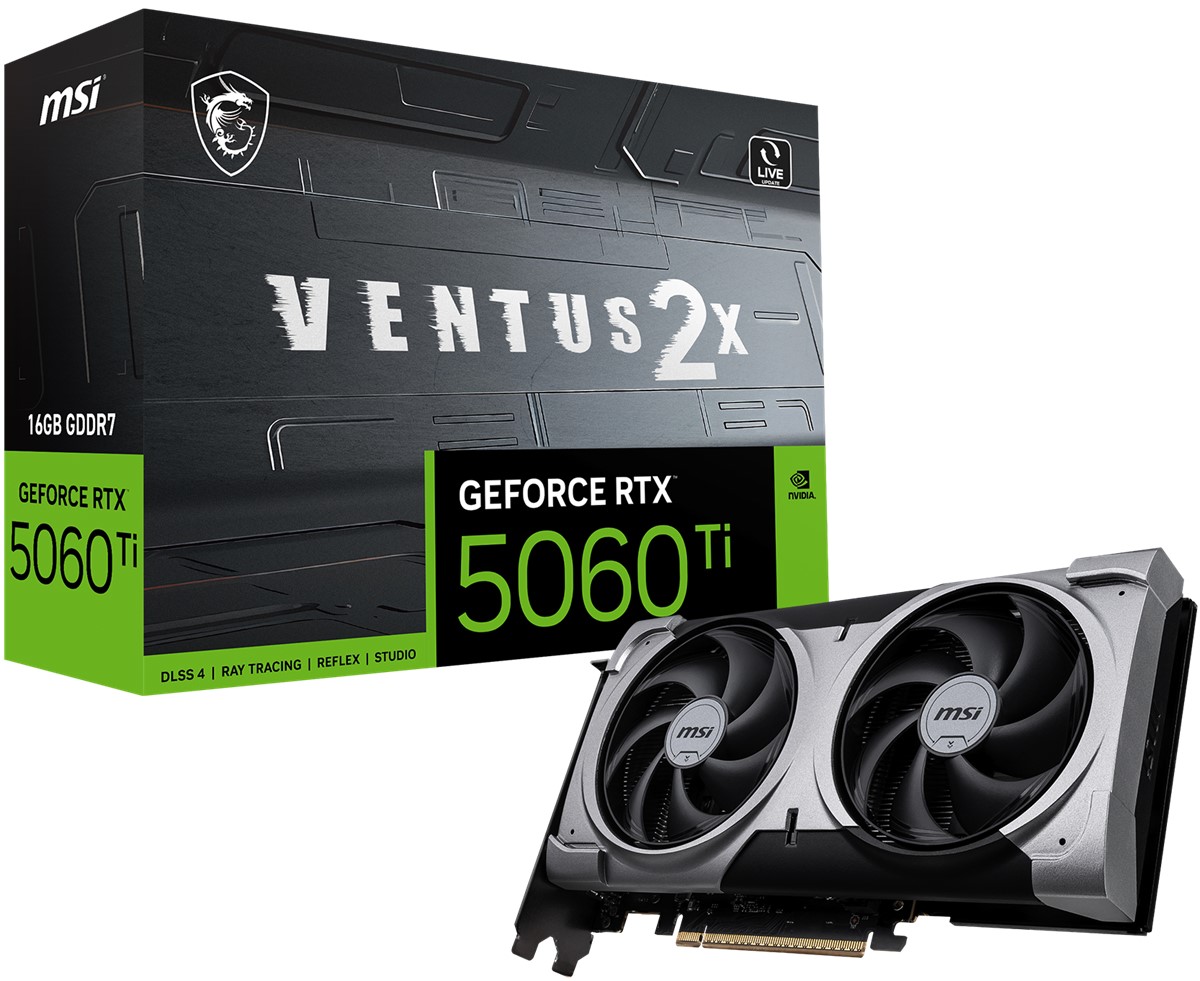 MSI VGA GEFORCE RTX 5060 TI 16G VENTUS 2X PLUS RTX5060TI 16GB GDDR7 128B DX12 PCIE 5.0 X16 (3XDP 1XHDMI)