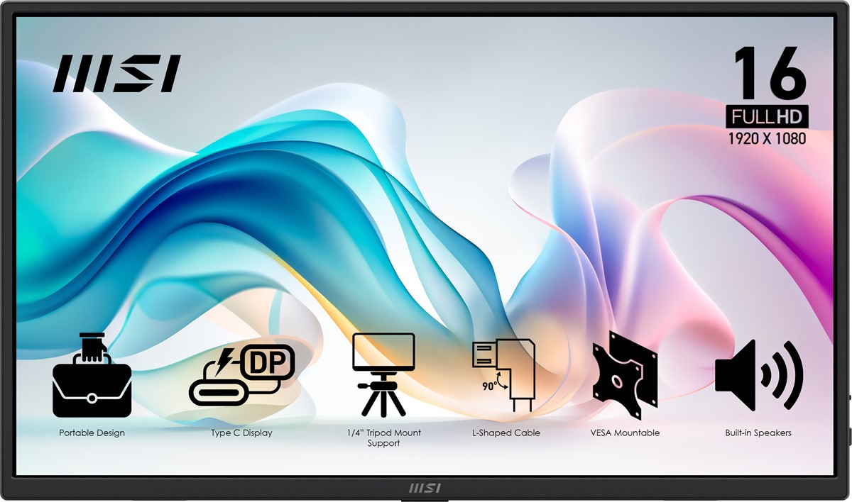MSI 15.6 PRO MP165 E6 1920x1080 (FHD) 16:9 FLAT IPS 60HZ 4MS Taşınabilir Monitör