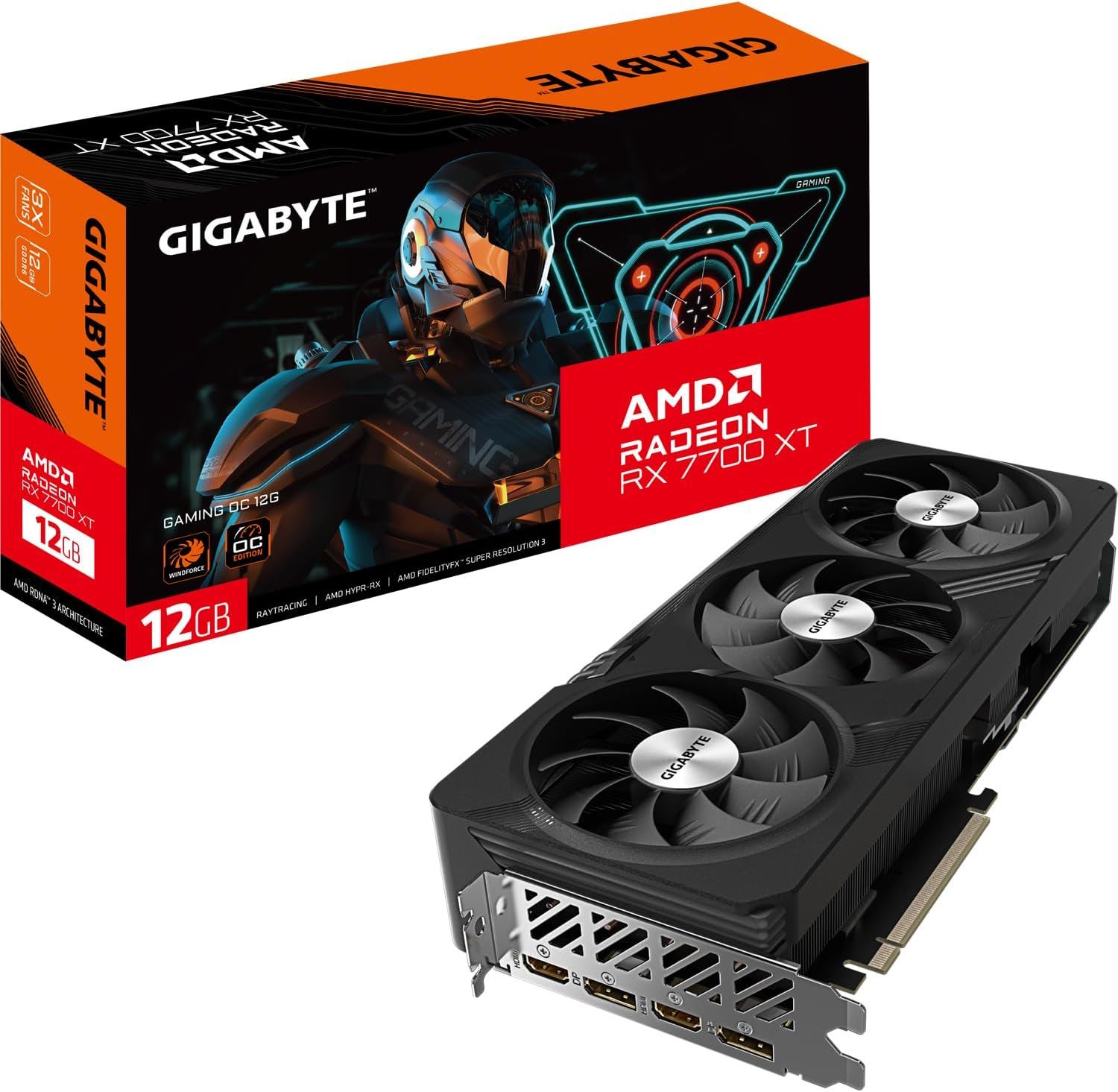 GIGABYTE GV-R77XTGAMOC-12GD VGA RX7700XT GAM OC 12GB 192B GDDR6 DP-HDMI EKRAN KARTI