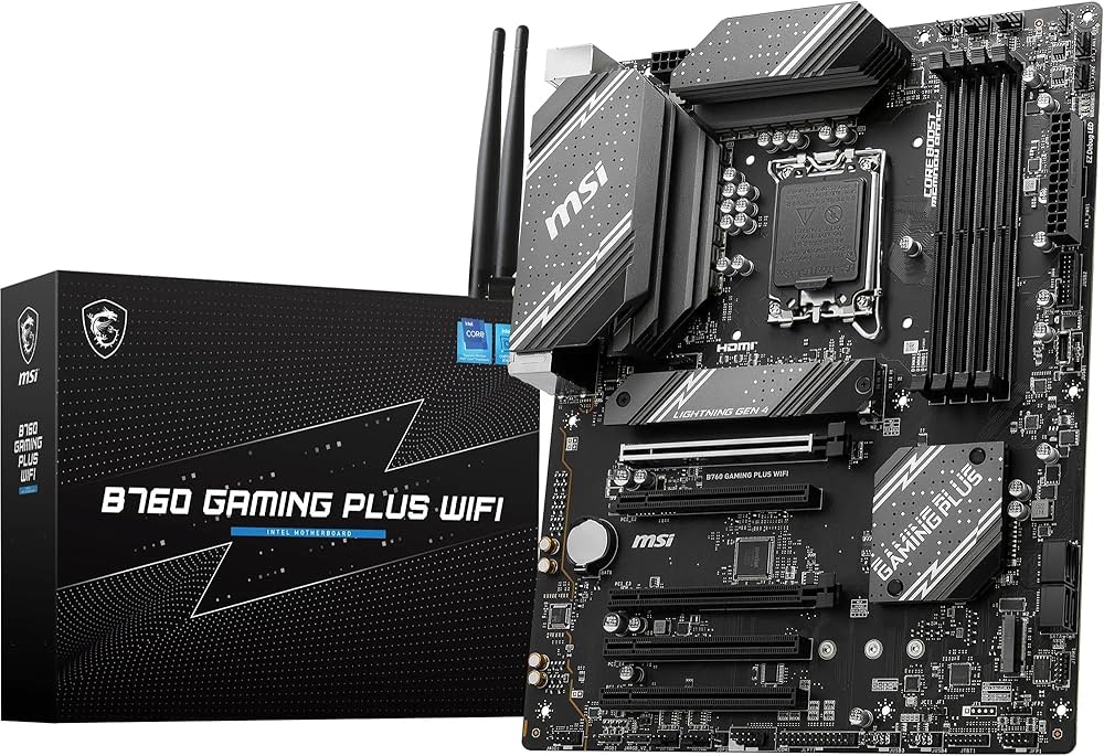 MSI B760 GAMING PLUS WIFI SOKET 1700 DDR5 6800(OC) PCI-E M.2 USB3.2 HDMIDP 1X 2.5G LAN WI-FI 6E ATX