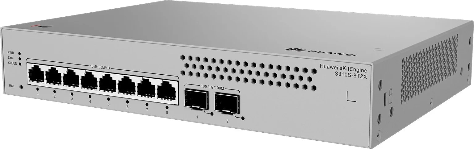 HUAWEI S310S 8T2X S310S 8T2X (8 10 100 1000BASE T PORTS 2 10GE SFP PORTS BUILT IN AC POWER FANLESS)