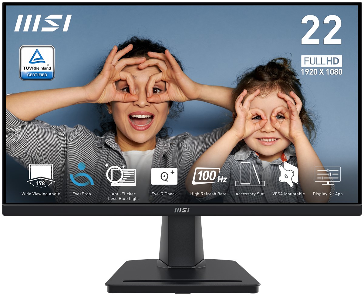 MSI 21.45" PRO MP225V 1920x1080 (FHD) 16:9 FLAT VA 100HZ 1MS ADAPTIVE-SYNC MONITOR