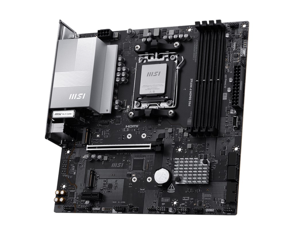 MSI PRO B840M-P WIFI6E AM5 DDR5 8000MHZ(OC) HDMI ,2X M.2 USB 5 GBS 2.5G LAN WI-FI 6E MATX