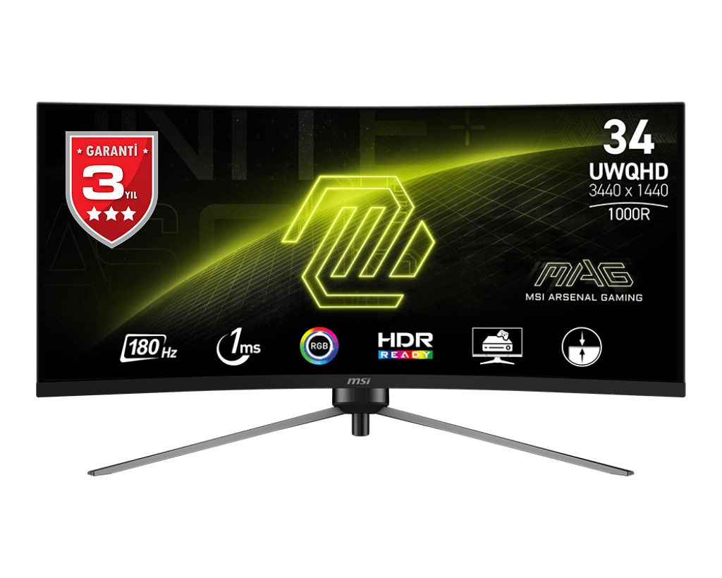 MSI 34 MAG 345CQR CURVED VA 3440X1440 (WQHD) 21:9 180HZ 1MS GAMING MONITOR