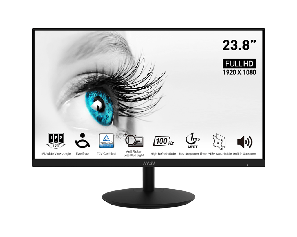 MSI PRO MP242A 23,8'' FLAT IPS 1920X1080 (FHD) LED 100HZ 1MS ANTI-GLARE MONITOR
