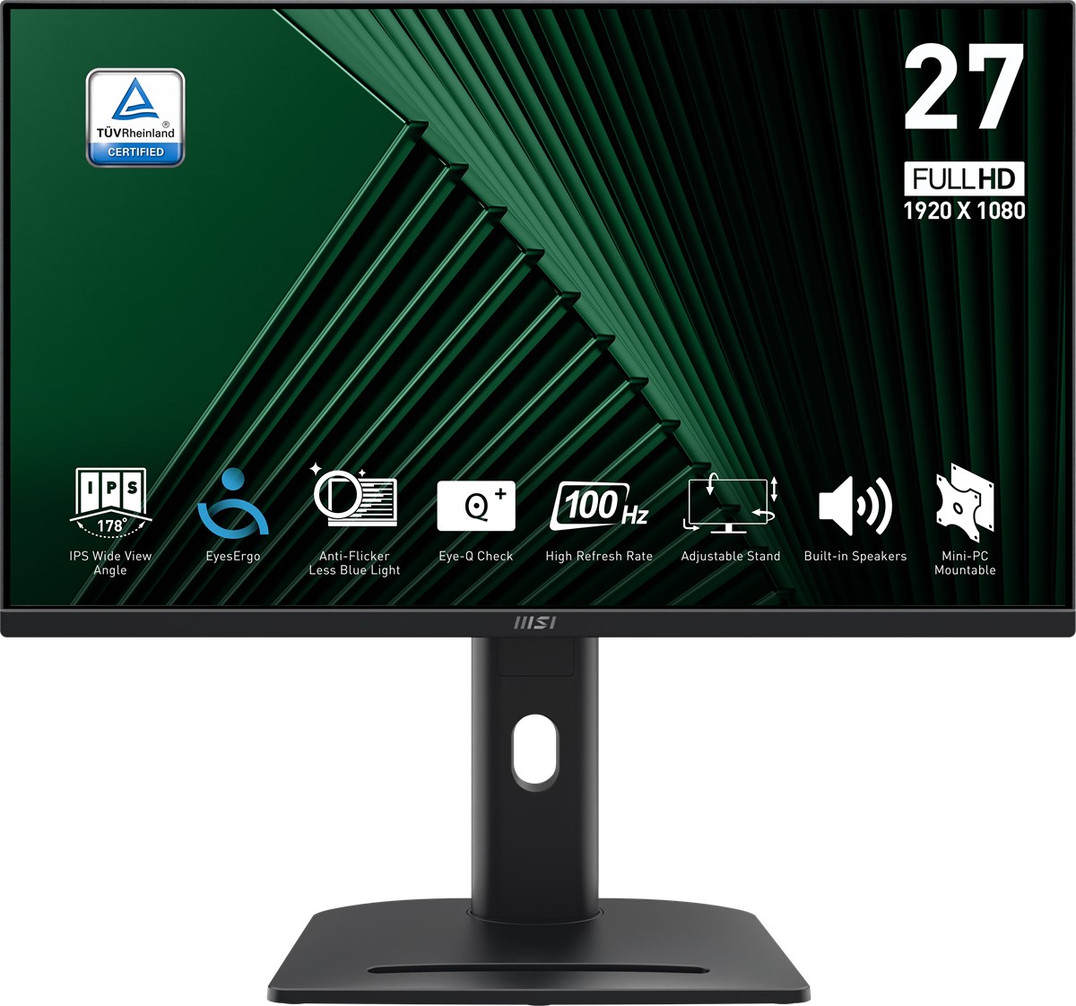 MSI 27 inc PRO MP275PG 1920X1080 (FHD) 16:9 FLAT IPS 100HZ 1MS ADAPTIVE-SYNC PIVOT MONITOR