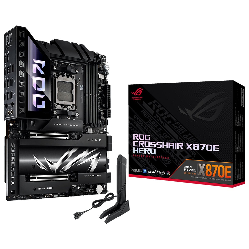 ASUS ROG Crosshair X870E Hero 8600MHz(OC) DDR5 Soket AM5 M.2 HDMI ATX Anakart + Wifi