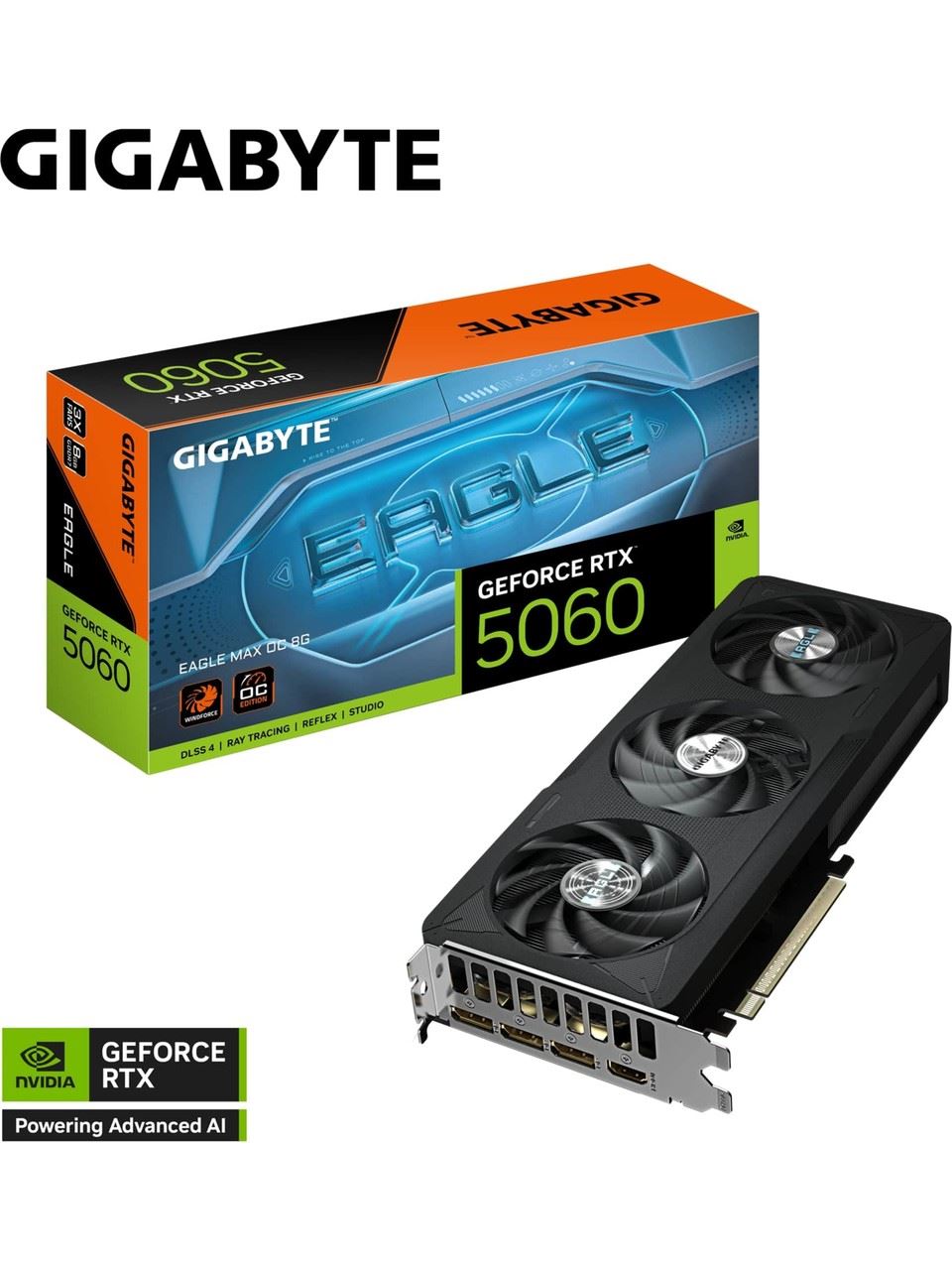 GIGABYTE GVN5060EAGMAXOC8GD VGA RTX5060 EAGLE MAX OC 8GB 256B DDR7 Ekran Kartı