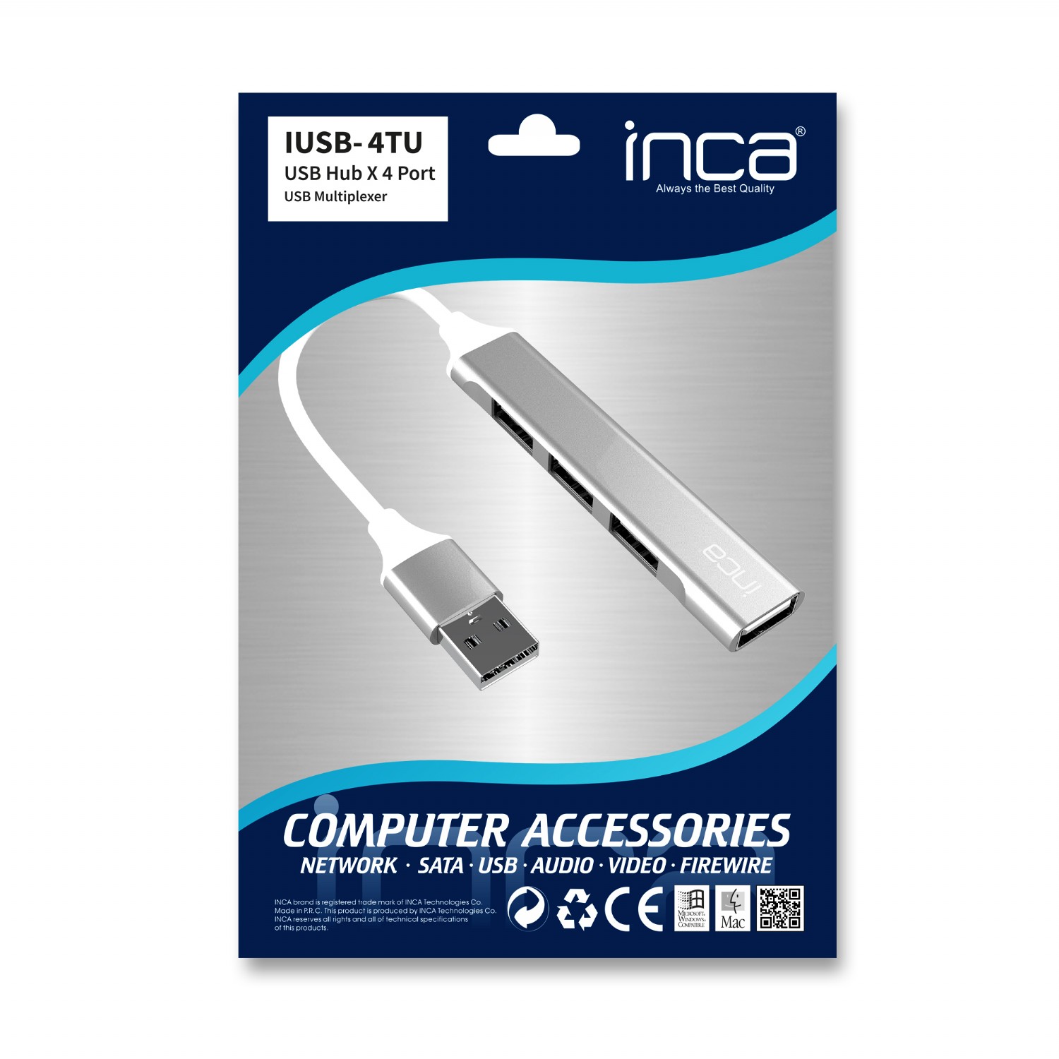 INCA IUSB-4TU USB GİRİŞ 3 X 2.0 USB Çıkış 3.0 USB Çıkış Çoklayıcı