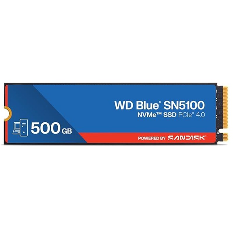 WD 500 GB BLUE SN5100 PCI-4.0 5000MB/S 4000MB/S M2 SSD WDS500G5B0E