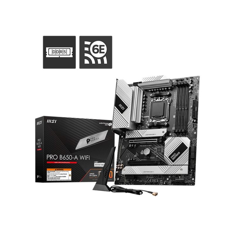 MSI PRO B650-A DDR5 7600MHZ 1XHDMI 3XM.2 USB ATX AM5 (AMD AM5 9000/8000/7000 SERİLERİ İLE UYUMLU)