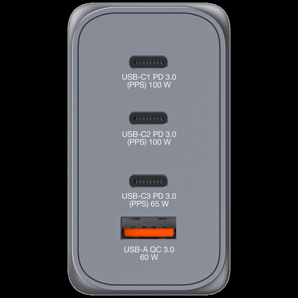VERBATIM 32204 GNC-200 GaN Charger 200W 2xUSB-C PD 100W / 1 x USB-C PD 65W/ 1 x USB