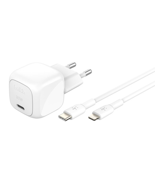 Belkin WCA008  30 W Hızlı Duvar Şarjı + 1M Kablo USB-C Light - Beyaz