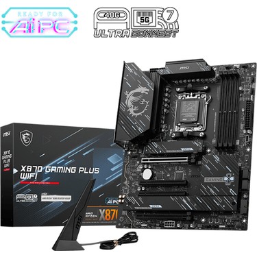 MSI X870E GAMING PLUS WIFI AM5 DDR5 8200MHZ(OC) 3X M.2  USB 40GBPS HDMI DP 5G LAN WIFI 7 RGB ATX