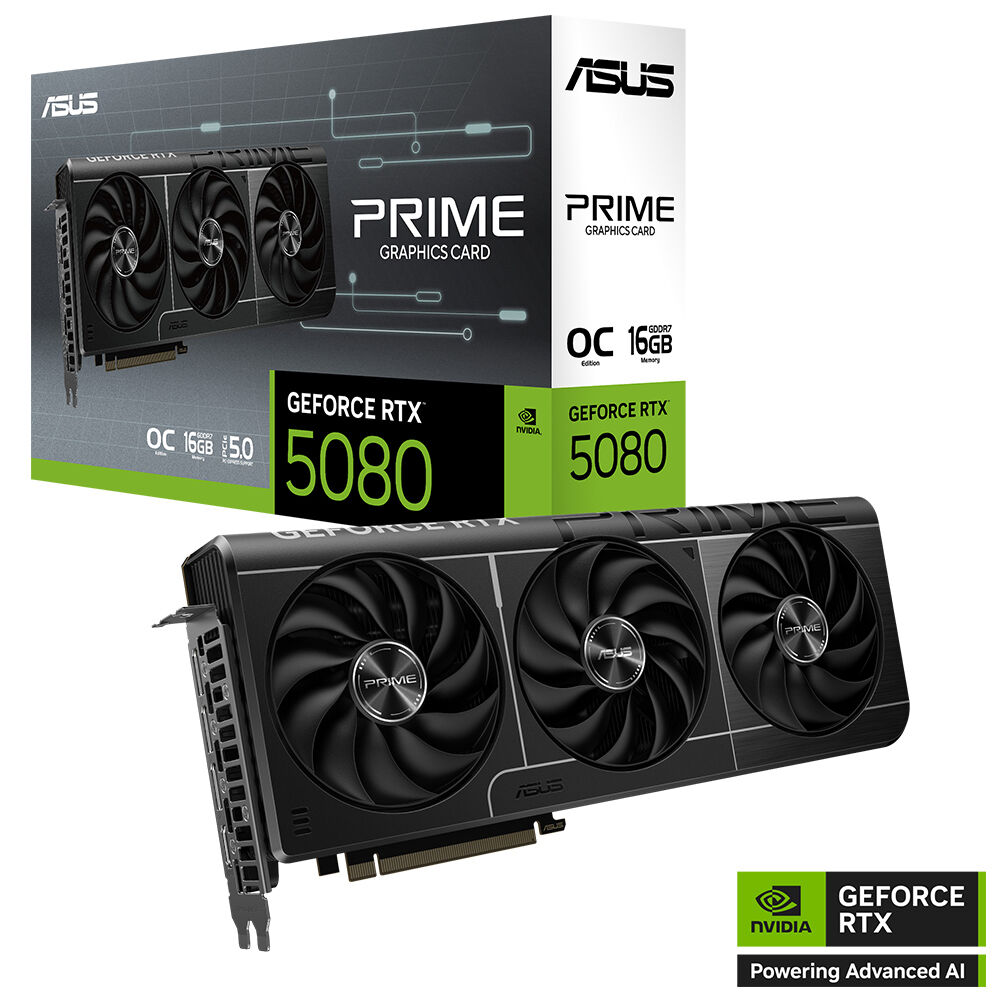ASUS-PRIME-RTX5080-O16G-NVIDIA-GEFORCE-RTX 5080-16GB GDDR7-256bit--OC-HDMI-3xDP-DLSS4 EKRAN KARTI
