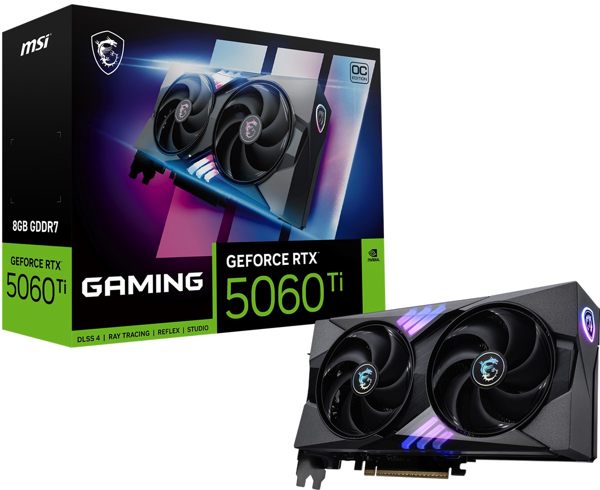 MSI VGA GEFORCE RTX 5060 TI 8G GAMING OC RTX5060TI 16GB GDDR7 128B DX12 PCIE 5.0 X16 (3XDP 1XHDMI)