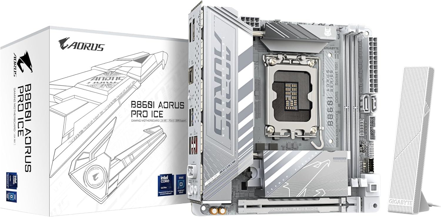 GIGABYTE B860I-AOR-PRO-ICE MAB B860 LGA 1851 DDR5 5600MHZ Anakart