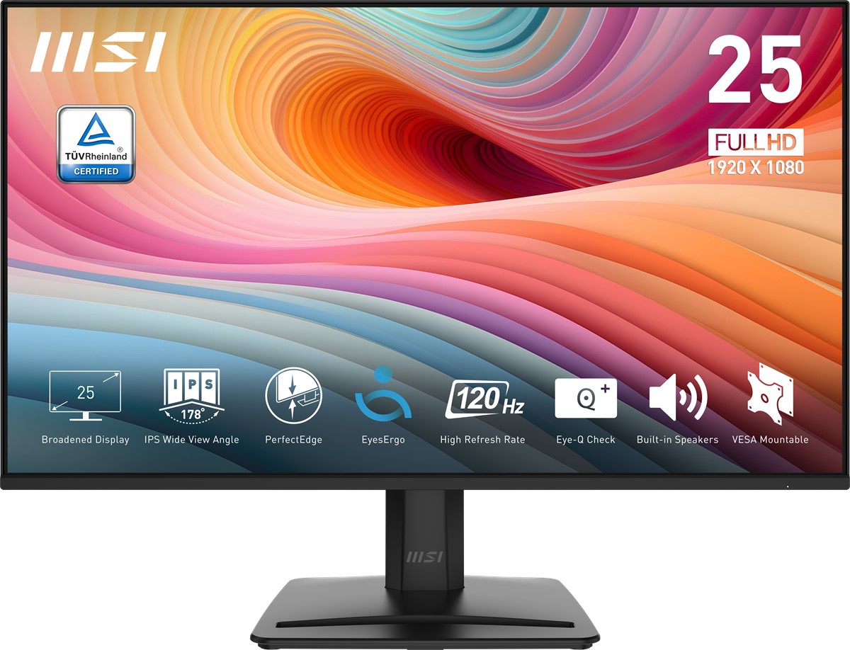 MSI 24.5 inc PRO MP251 E2 1920x1080 (FHD) 16:9 FLAT IPS 120HZ 1MS ADAPTIVE-SYNC Siyah Monitör