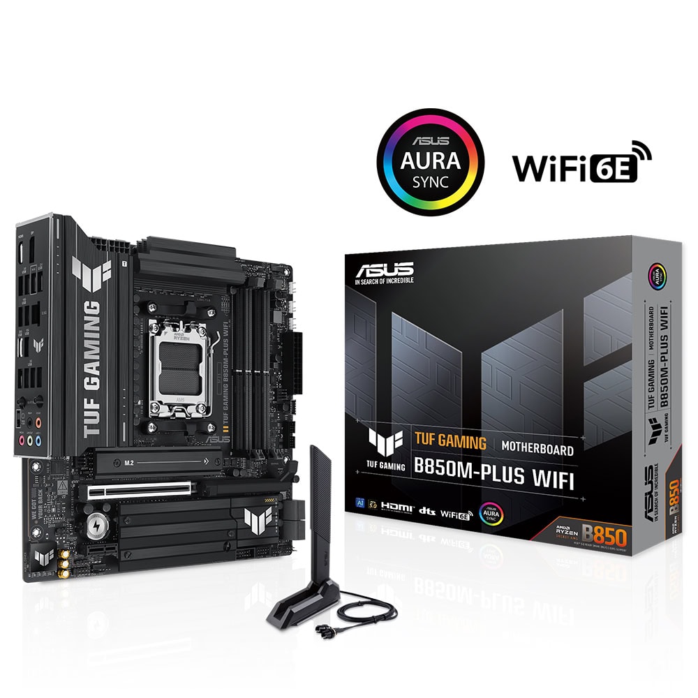 ASUS TUF Gaming B850M-PLUS WiFi 8000MHz (OC) DDR5 Soket AM5 M.2 HDMI DP mATX Anakart