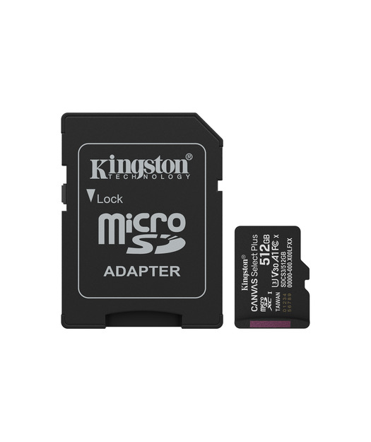 Kingston 512GB microSDXC Canvas Select Plus Gen3 150MB/s A1 Card + Adapter