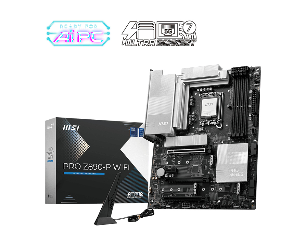 MSI MB PRO Z890-P WIFI SOKET 1851 DDR5 9200MHZ(OC) USB 20Gbps 4xM.2 1xTB4 HDMI DISPLAY 5G LAN WIFI 7 ATX