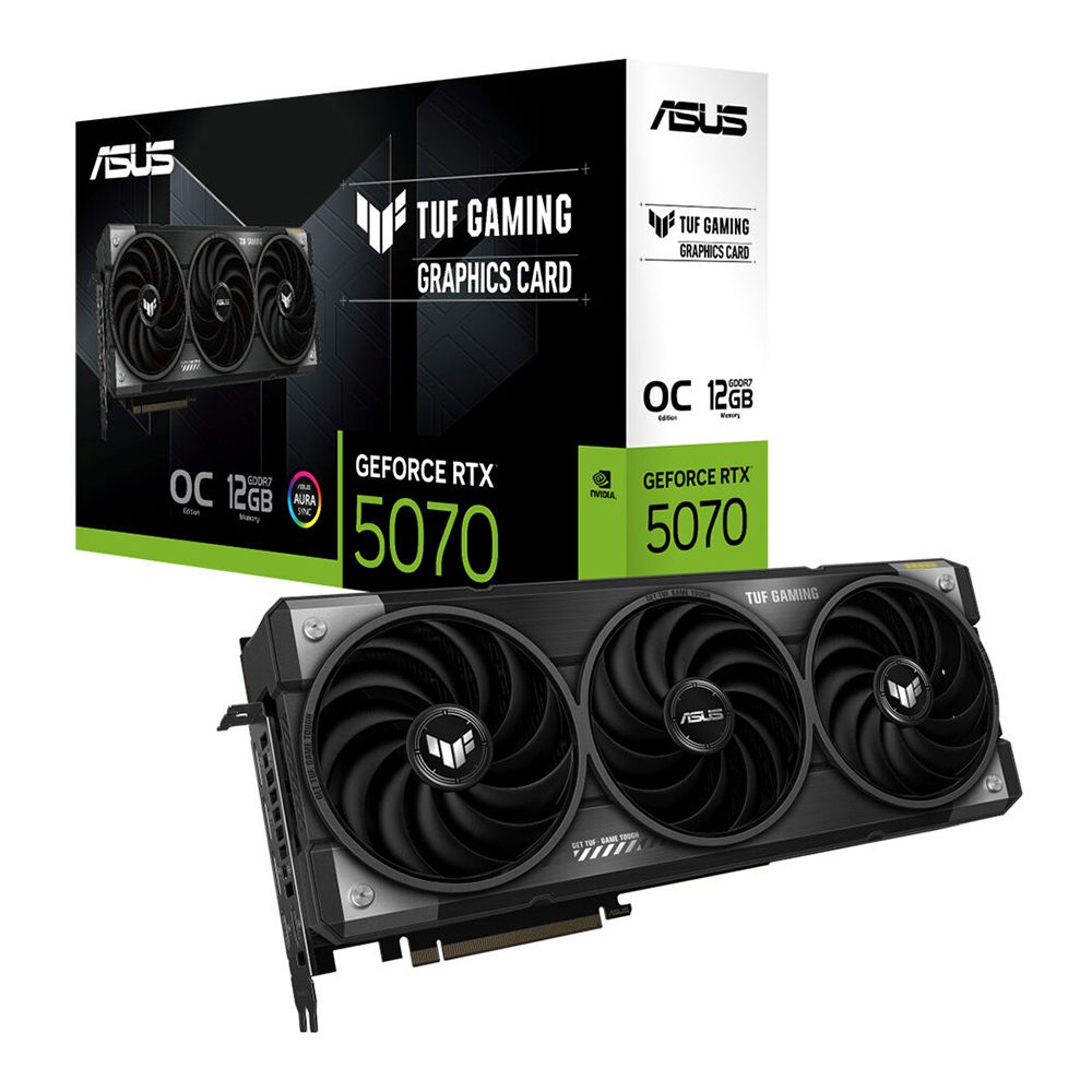 ASUS TUF-RTX5070-O12G-GAMING-NVIDIA-GEFORCE-RTX 5070-12GB GDDR7-192bit--OC-2xHDMI-3xDP-RGB-DLSS4 EKRAN KARTI