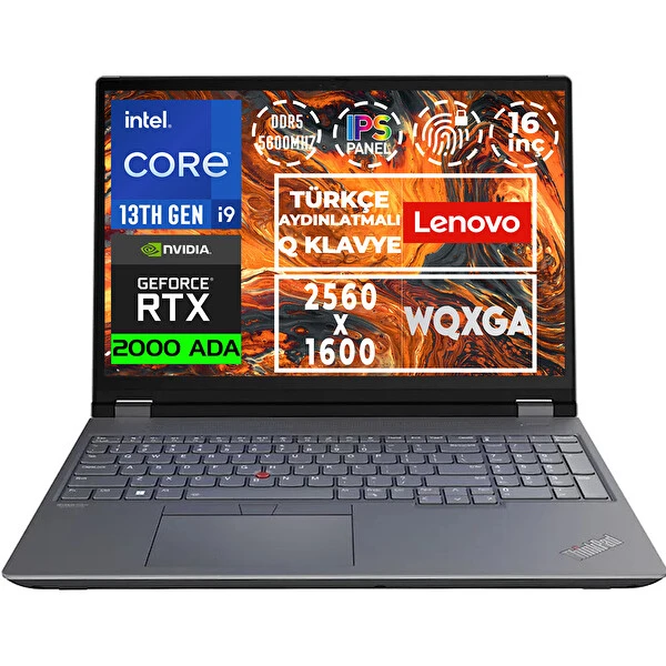 LENOVO THINKPAD 21FA0003TX MWS P16 i9-13980HX 2X8GB 512GB SSD 8GB NVIDIA RTXA2000 16 inc  WIN11PRO 3 YIL YERİNDE GARANTİ