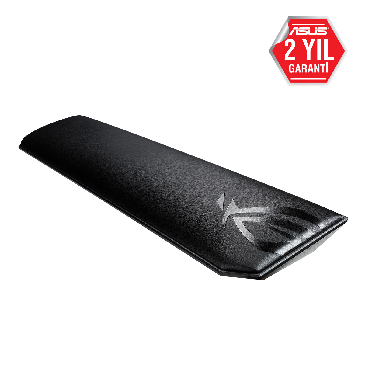 ASUS ROG GAMING ERGONOMİK DESTEK İÇİN YASTIKLI KÖPÜK YUMUŞAK SUNİ DERI YÜZEY VE KAYMAZ KAUÇUK AYAKLI ROG GAMING KLAVYE BİLEK DESTEGİ