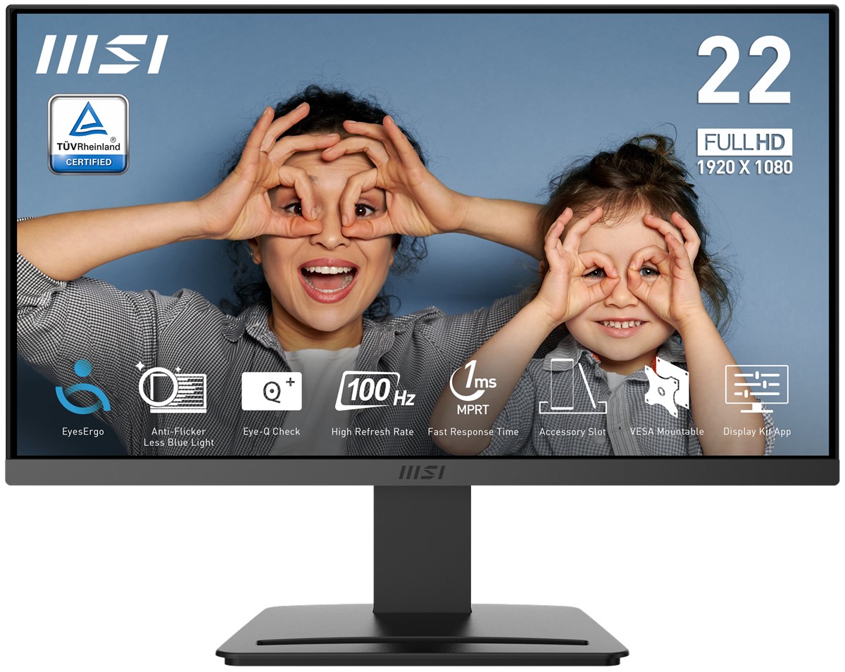 MSI 21.45 inc PRO MP223 E2 1920x1080 (FHD) 16:9 FLAT VA 100HZ 1MS ADAPTIVE-SYNC MONITOR