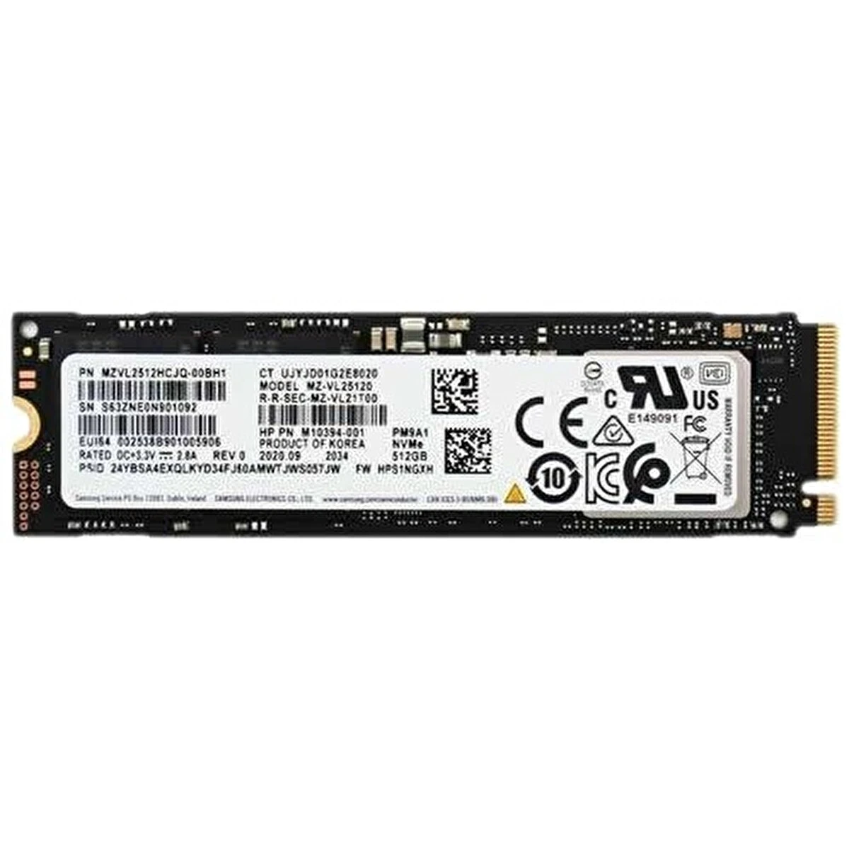 Samsung PM9A1 MZVL2512HCJQ 512 GB PCIe Gen 4.0 X4 Nvme M.2 SSD