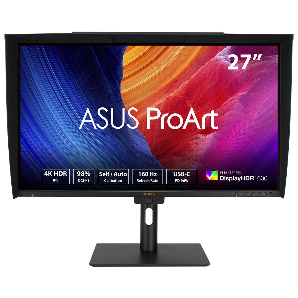 ASUS ProArt PA27UCGE 27 inc 4K IPS 3840x2160 1ms 160Hz 600cd DP HDMI USB-C Hoparlör VESA 3YIL 98% DCI-P3, DONANIMSAL KALİBRASYON, HDR-10, HLG, Auto KVM,PD 96W PIVOT Monitör